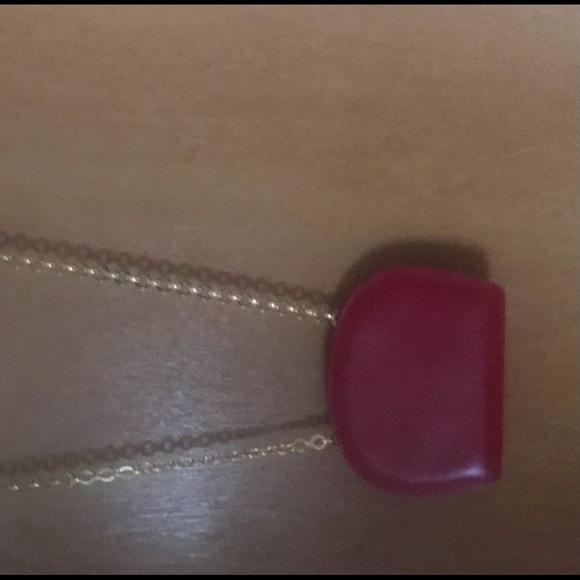 Red Salvatore Ferragamo Small Gancini Bag Gold Tone Original Owner Holiday - Picture 10 of 16